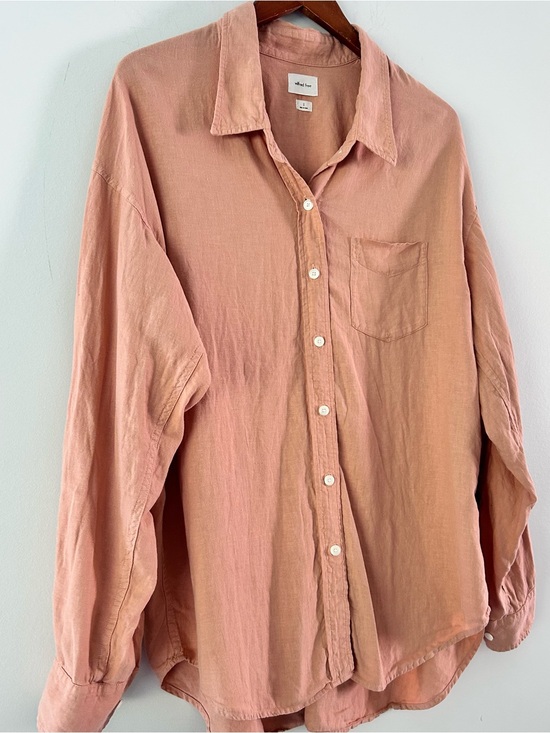 Aritzia Other - Wilfred free|Salmon Men's Oversized Button-Down Linen Shirt sz small